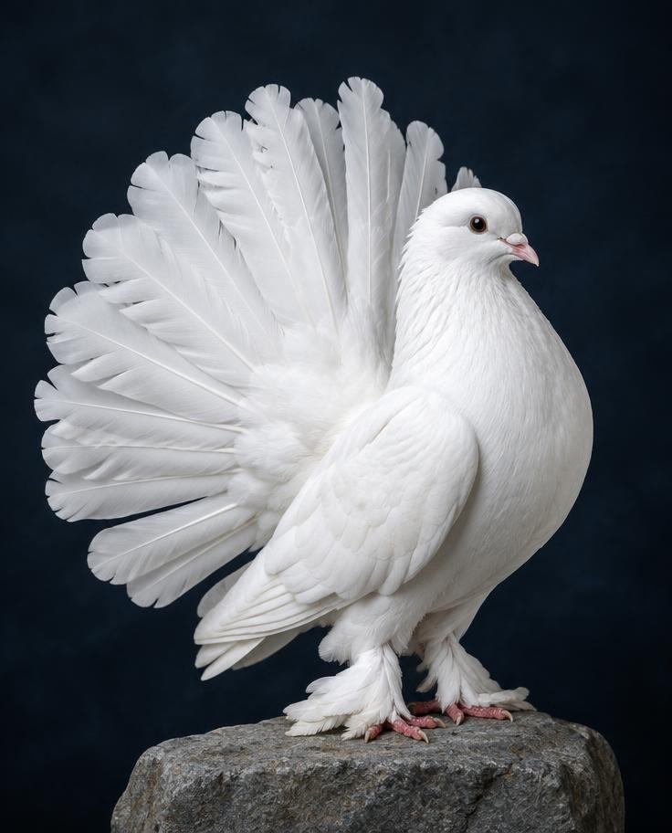 Fantail domestic pigeon